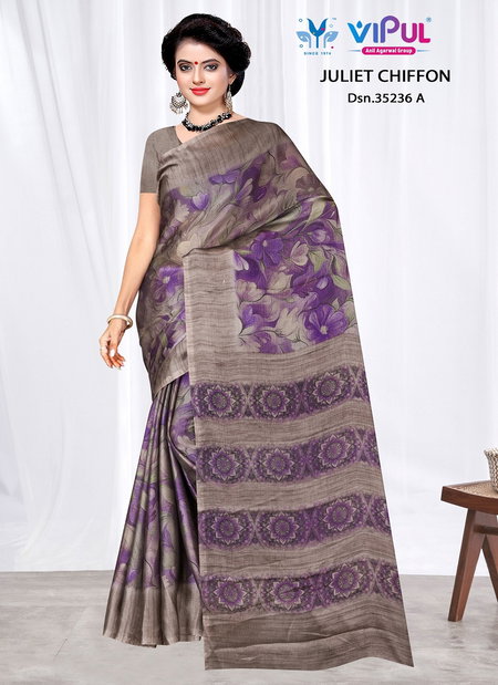 Juliet By Vipul Chiffon 35236 A To D Printed Saree Wholesale In India